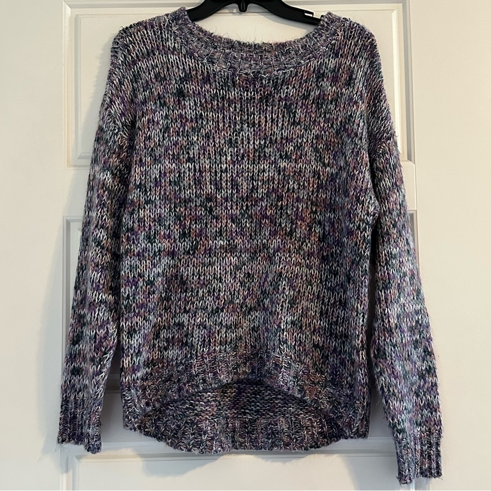Purple & Teal Heathered LOFT Sweater
